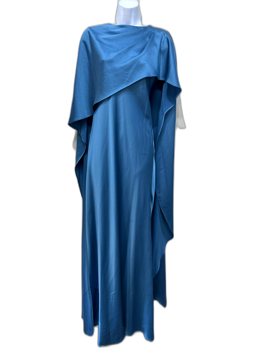 Simkhai Size 2 Blue Acetate Blend Satin Drape Capelet Bias Cut Gown Blue / 2