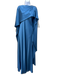 Simkhai Size 2 Blue Acetate Blend Satin Drape Capelet Bias Cut Gown Blue / 2