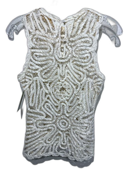 Ulla Johnson Size 0 Cream Cotton & Silk Netting Swirl Sleeveless Top Cream / 0