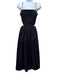 Geraldine Lustgarten Size S Black Cotton Tie Back Spaghetti Strap Midi Dress Black / S