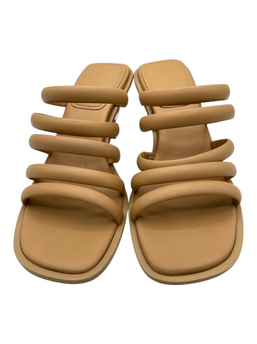 Mercedes Castillo Shoe Size 9 Tan Leather Strappy Open Toe Mule Pump Sandals Tan / 9