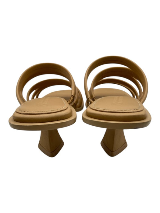 Mercedes Castillo Shoe Size 9 Tan Leather Strappy Open Toe Mule Pump Sandals Tan / 9