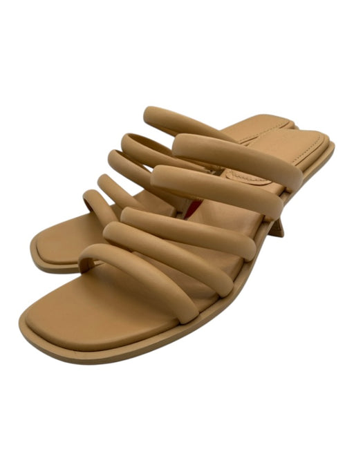 Mercedes Castillo Shoe Size 9 Tan Leather Strappy Open Toe Mule Pump Sandals Tan / 9