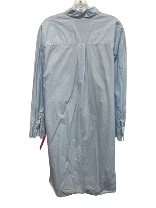 Forte Forte Size One Size Baby Blue Cotton Long Sleeve Button Up & Collar Dress Baby Blue / One Size