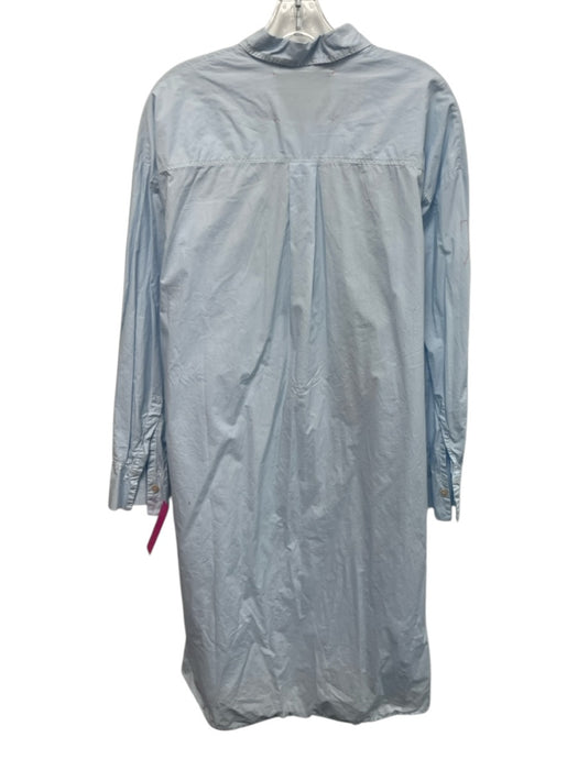 Forte Forte Size One Size Baby Blue Cotton Long Sleeve Button Up & Collar Dress Baby Blue / One Size