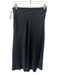 Kirna Zabete Size S Black Silk Satin Elastic Waist Side Zip Midi Skirt Black / S