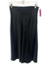 Kirna Zabete Size S Black Silk Satin Elastic Waist Side Zip Midi Skirt Black / S
