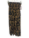 Natalie Martin Size S Tan & black Silk Shirred Waist Floral Maxi Skirt Tan & black / S