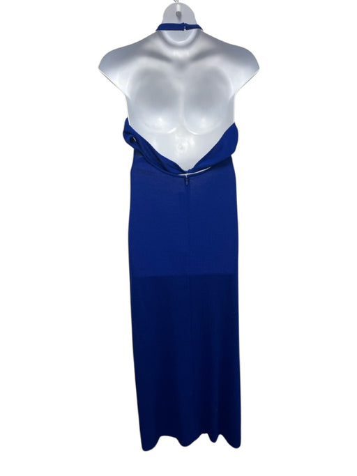 St John Size 6 Royal Blue Wool Blend Knit Halter Back Detail Maxi Dress Royal Blue / 6