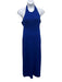 St John Size 6 Royal Blue Wool Blend Knit Halter Back Detail Maxi Dress Royal Blue / 6