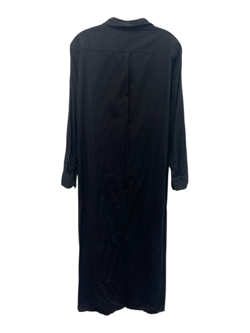 XiRENA Size S Black Cotton Button Up Collar Long Sleeve Maxi Dress Black / S