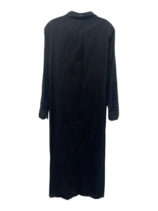 XiRENA Size S Black Cotton Button Up Collar Long Sleeve Maxi Dress Black / S