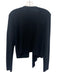 Eileen Fisher Size PM Black Merino Wool Silk Blend Knit Satin Trim Wrap Sweater Black / PM