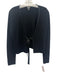 Eileen Fisher Size PM Black Merino Wool Silk Blend Knit Satin Trim Wrap Sweater Black / PM