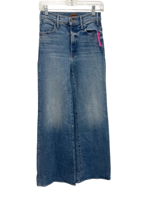 Mother Size 25 Med Light Wash Cotton Denim Whiskering High Rise Wide Leg Jeans Med Light Wash / 25
