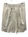Aritzia Size 4 Cream White Cotton Blend Pleated Knee Length Trouser Shorts Cream White / 4