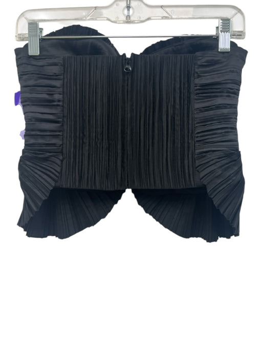 Cult Gaia Size S Black Polyester Plisse Zip Bustier Top Black / S