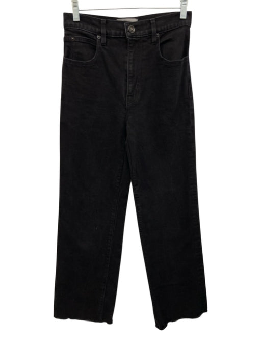 Slvrlake Size XS Black Cotton Blend Distressed High Rise Wide Leg Jeans Black / XS
