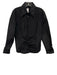 Etro Size 48 / Large Black Silk Taffeta Long Sleeve Layered Collar Top Black / 48 / Large
