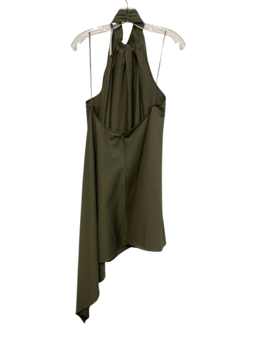 Ronny Kobo Size S Olive Green Wool Blend Halter Low Back Trapeze Dress Olive Green / S