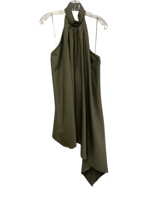Ronny Kobo Size S Olive Green Wool Blend Halter Low Back Trapeze Dress Olive Green / S