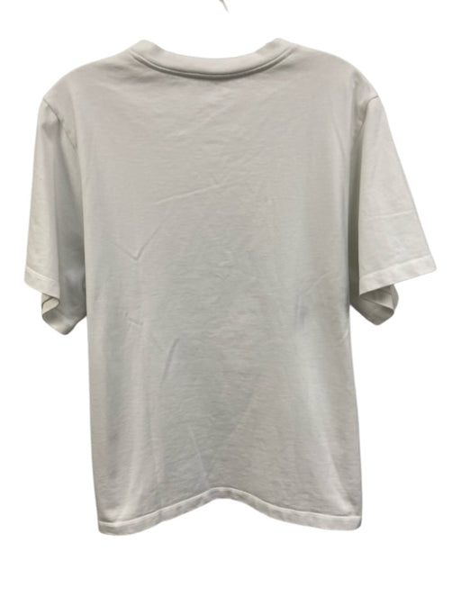 The Row Size S White Cotton Ribbed Collar Crew Neck short sleeve Top White / S
