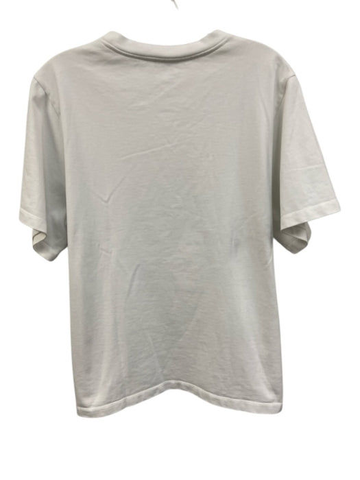 The Row Size S White Cotton Ribbed Collar Crew Neck short sleeve Top White / S