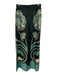 La Double J Size S Green & Orange Silk Twill Botanical High Rise Palazzo Pants Green & Orange / S