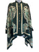 La Double J Size S Green & Orange Silk Twill Botanical Button Down Draped Top Green & Orange / S
