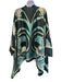 La Double J Size S Green & Orange Silk Twill Botanical Button Down Draped Top Green & Orange / S