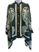 La Double J Size S Green & Orange Silk Twill Botanical Button Down Draped Top Green & Orange / S
