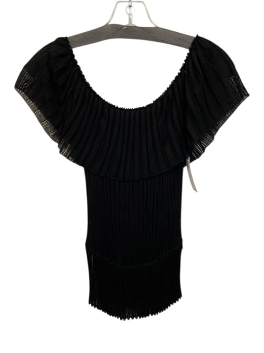 Gucci Size S Black Knit Pleated Off Shoulder Top Black / S