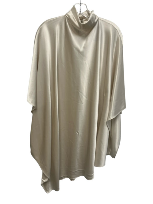 Ten Aritzia Size S Ivory White Acetate Blend Satin Mock Neck Mini Dress Ivory White / S