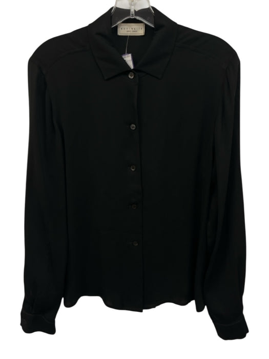 Contraire Louis Feraud Size S Black Semi Sheer Long Sleeve Button Down Top Black / S
