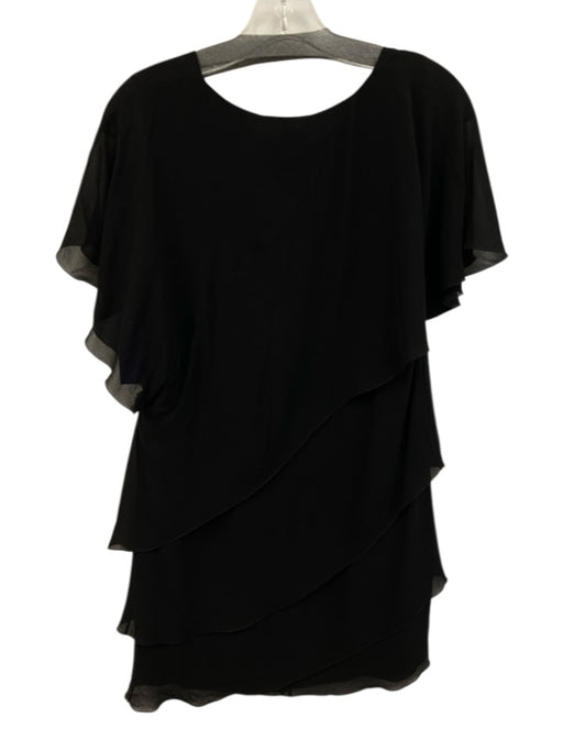 Saint Laurent Size 38 / S Black Silk Chiffon Tiered Ruffle Above Knee Dress Black / 38 / S