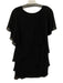 Saint Laurent Size 38 / S Black Silk Chiffon Tiered Ruffle Above Knee Dress Black / 38 / S