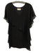 Saint Laurent Size 38 / S Black Silk Chiffon Tiered Ruffle Above Knee Dress Black / 38 / S