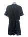 Hermes Size 42 / M Black cotton silk blend drawcord waist logo trim Mini Dress Black / 42 / M