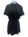 Hermes Size 42 / M Black cotton silk blend drawcord waist logo trim Mini Dress Black / 42 / M