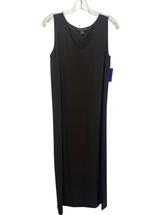 Harari Size S Olive Green Silk V Neck Split Hem Maxi Dress Olive Green / S