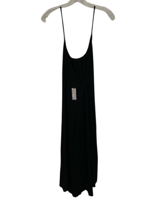 9seed Size One Size Black Linen Criss Cross Straps Maxi Dress Black / One Size