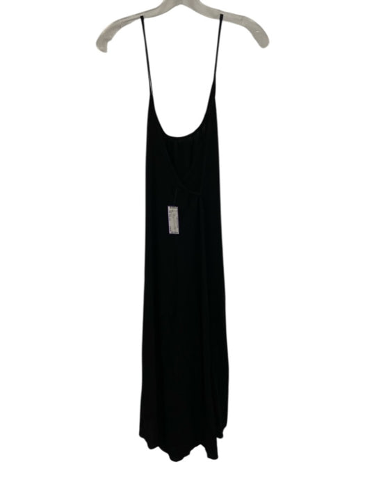 9seed Size One Size Black Linen Criss Cross Straps Maxi Dress Black / One Size