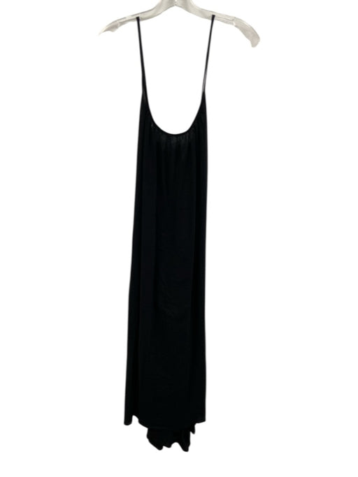 9seed Size One Size Black Linen Criss Cross Straps Maxi Dress Black / One Size