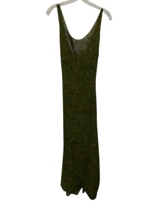 Cortana Size 38 Green Silk Abstract Sleeveless High Low Top Green / 38