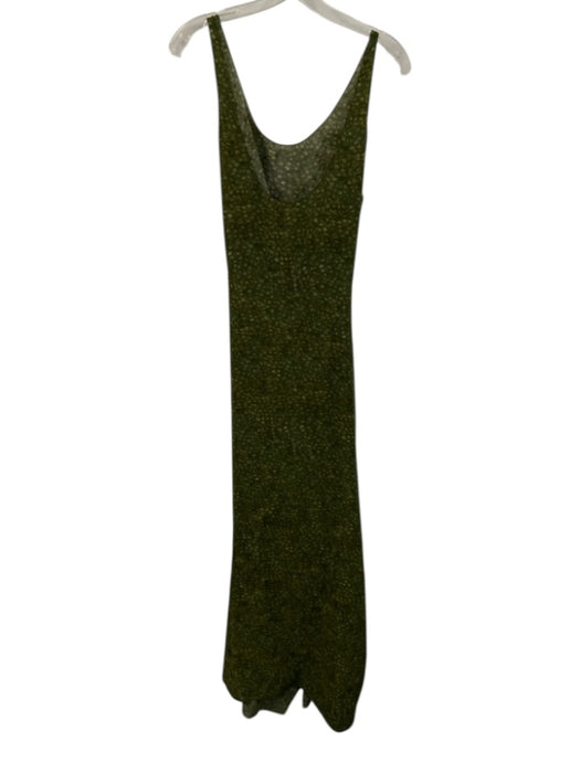 Cortana Size 38 Green Silk Abstract Sleeveless High Low Top Green / 38