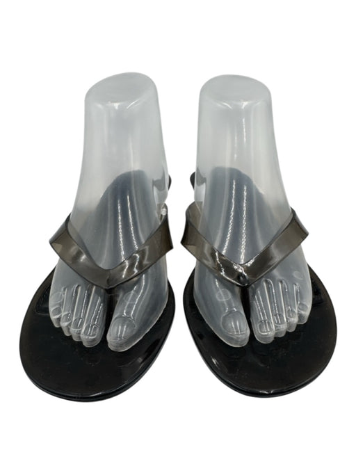 SKIMS Shoe Size 41 Black Rubber Translucent Thong Kitten Heel Sandals Black / 41