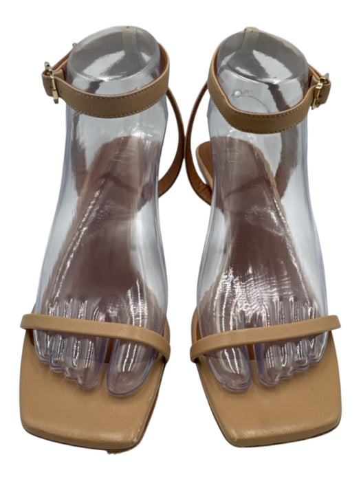 Malone Souliers Shoe Size 39.5 Tan Brown Leather Ankle Strap Square Toe Sandals Tan Brown / 39.5