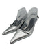 aeyde Shoe Size 40 Silver Leather Pointed Toe Buckle Kitten Heel Pumps Silver / 40