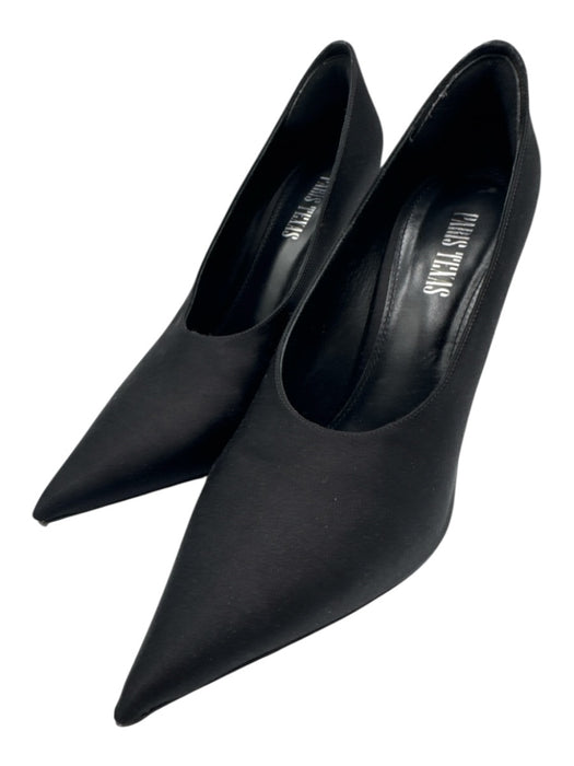 Paris Texas Shoe Size 41 Black Satin High Heel Pointed Toe Pumps Black / 41