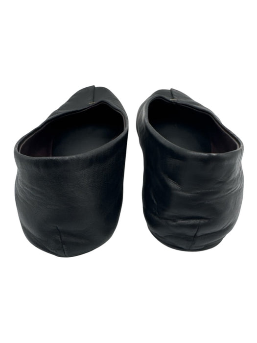 The Row Shoe Size 40 Black Leather Gold Tone Hardware Front Seam Flats Black / 40